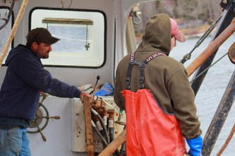 Captain manuevering the boat